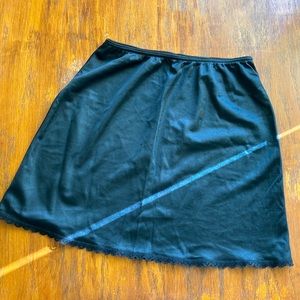 Vintage Black Satin Sexy Miniskirt Slip small